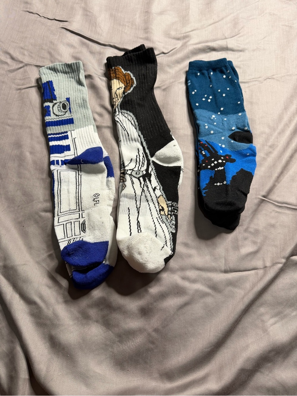 Star Wars Inspired Men’s Crew Socks - Blue, Black, White